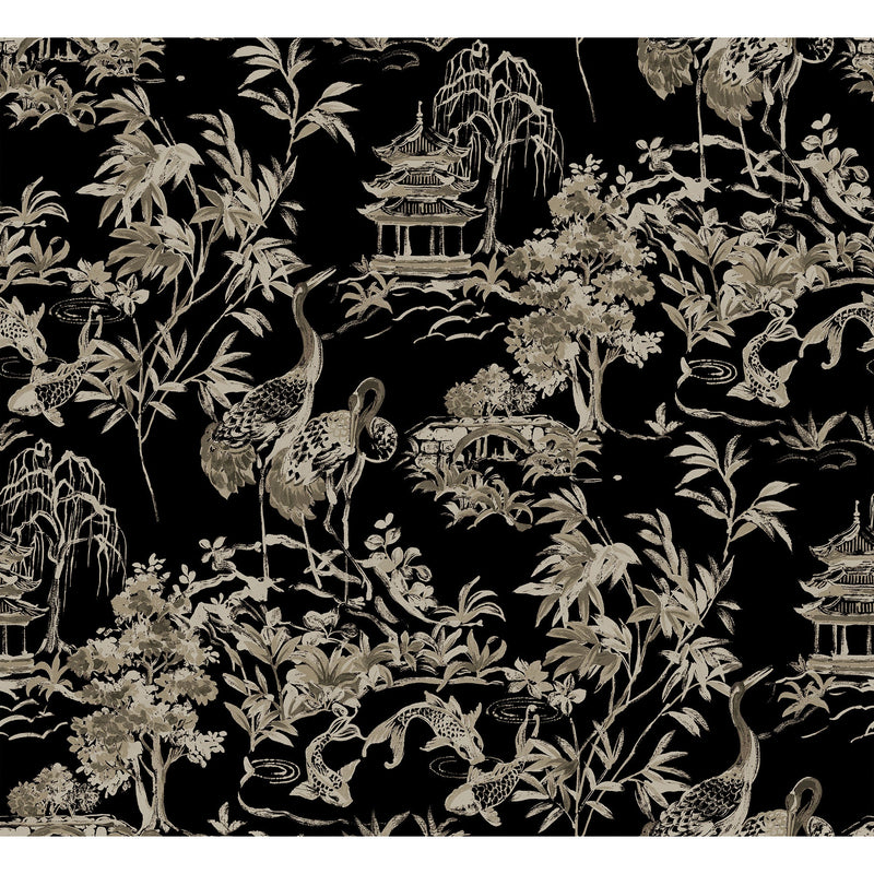 Ming Pagoda Onyx Forbidden City Wallpaper by Coordonné