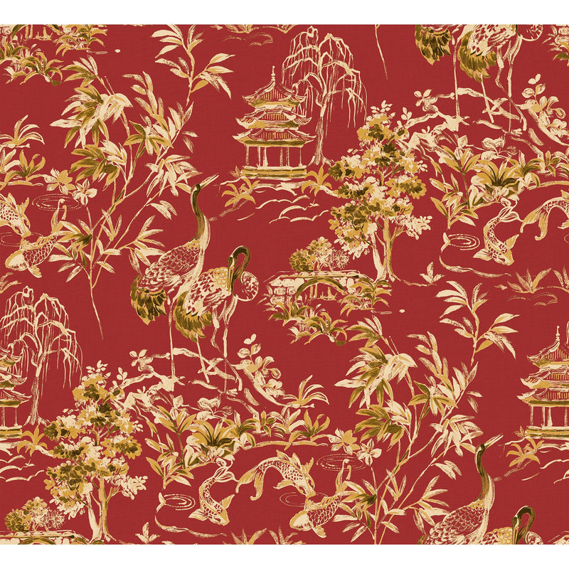Ming Pagoda Ruby Forbidden City Wallpaper by Coordonné