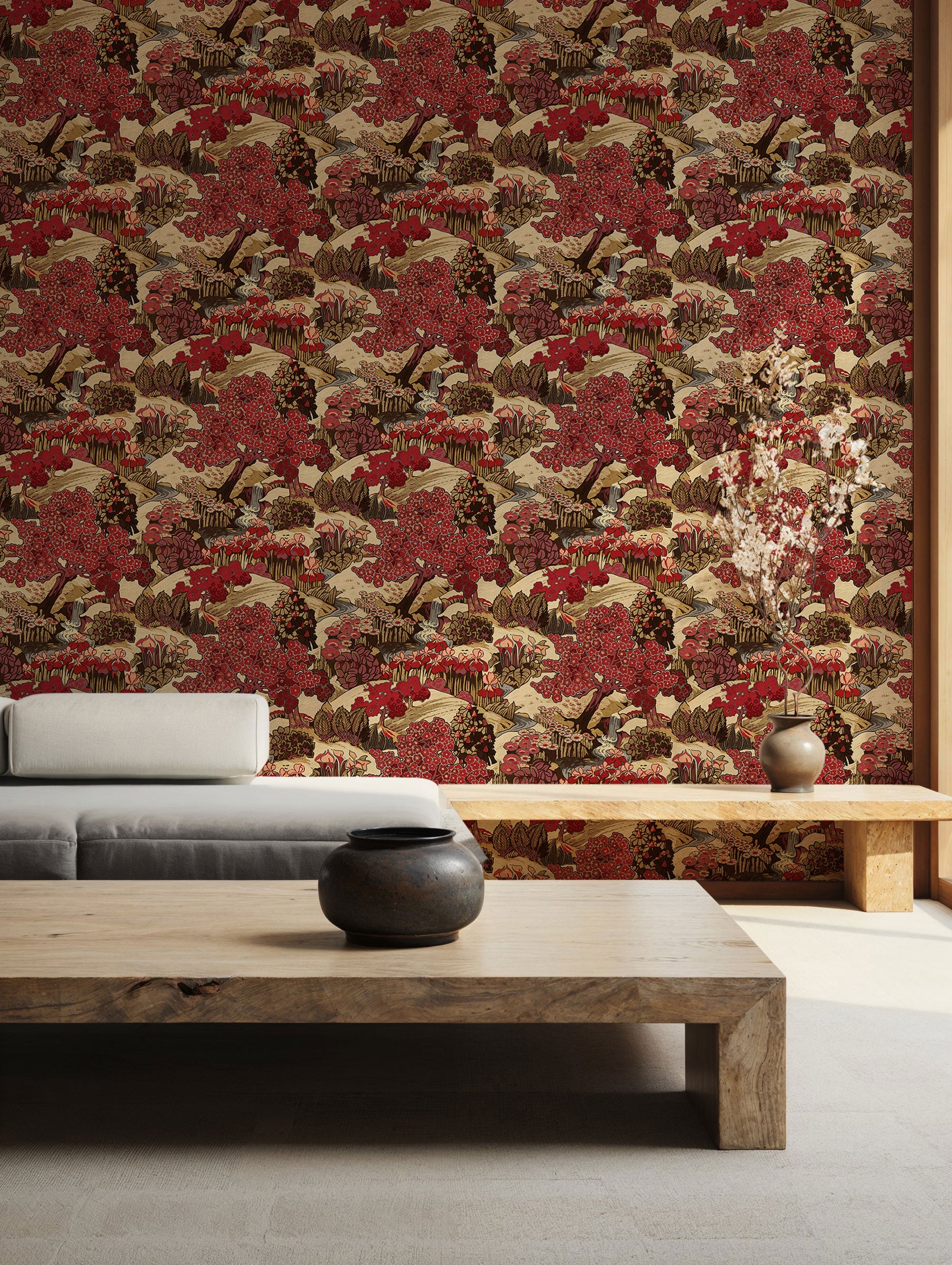 Yu Garden Ruby Forbidden City Wallpaper by Coordonné