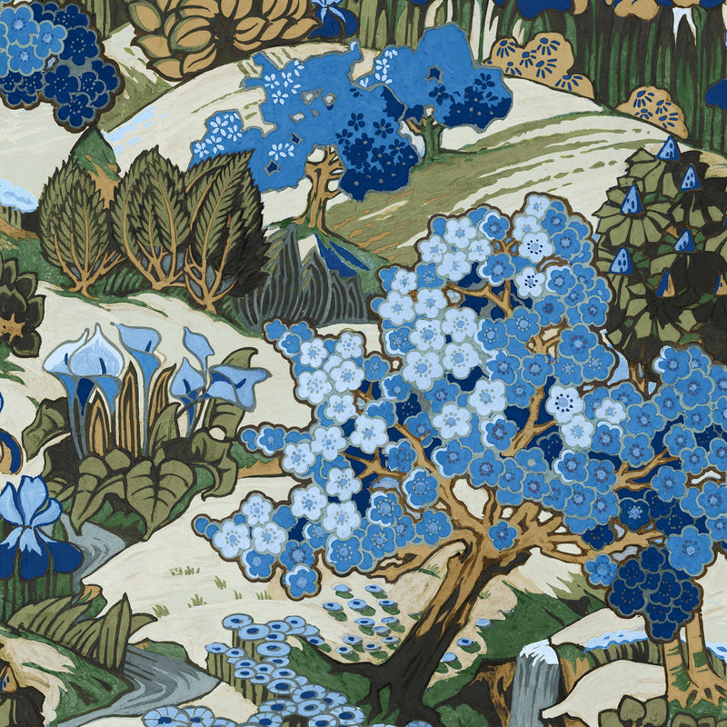 Yu Garden Sapphire Forbidden City Wallpaper by Coordonné