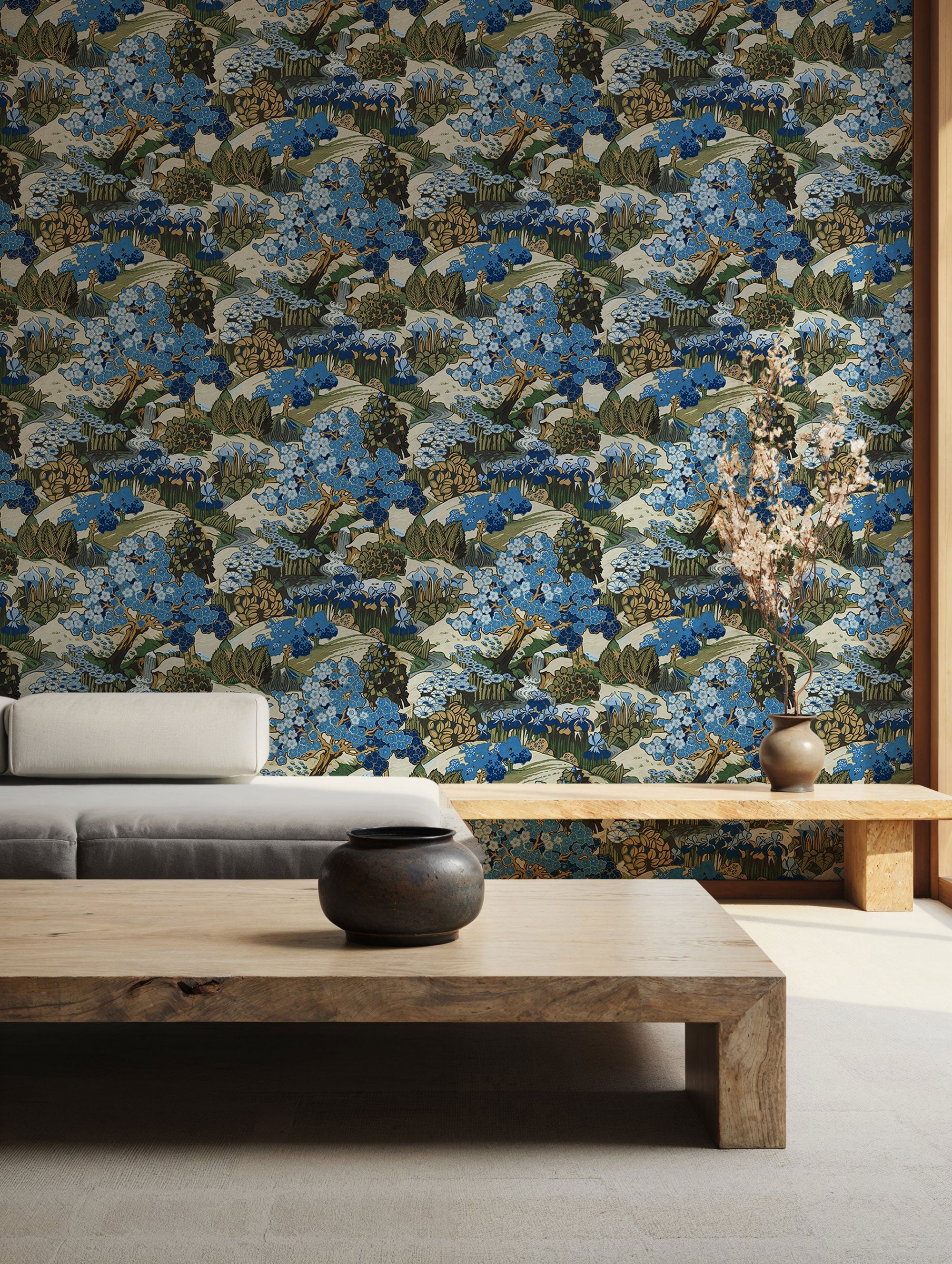 Yu Garden Sapphire Forbidden City Wallpaper by Coordonné