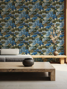 Yu Garden Sapphire Forbidden City Wallpaper by Coordonné