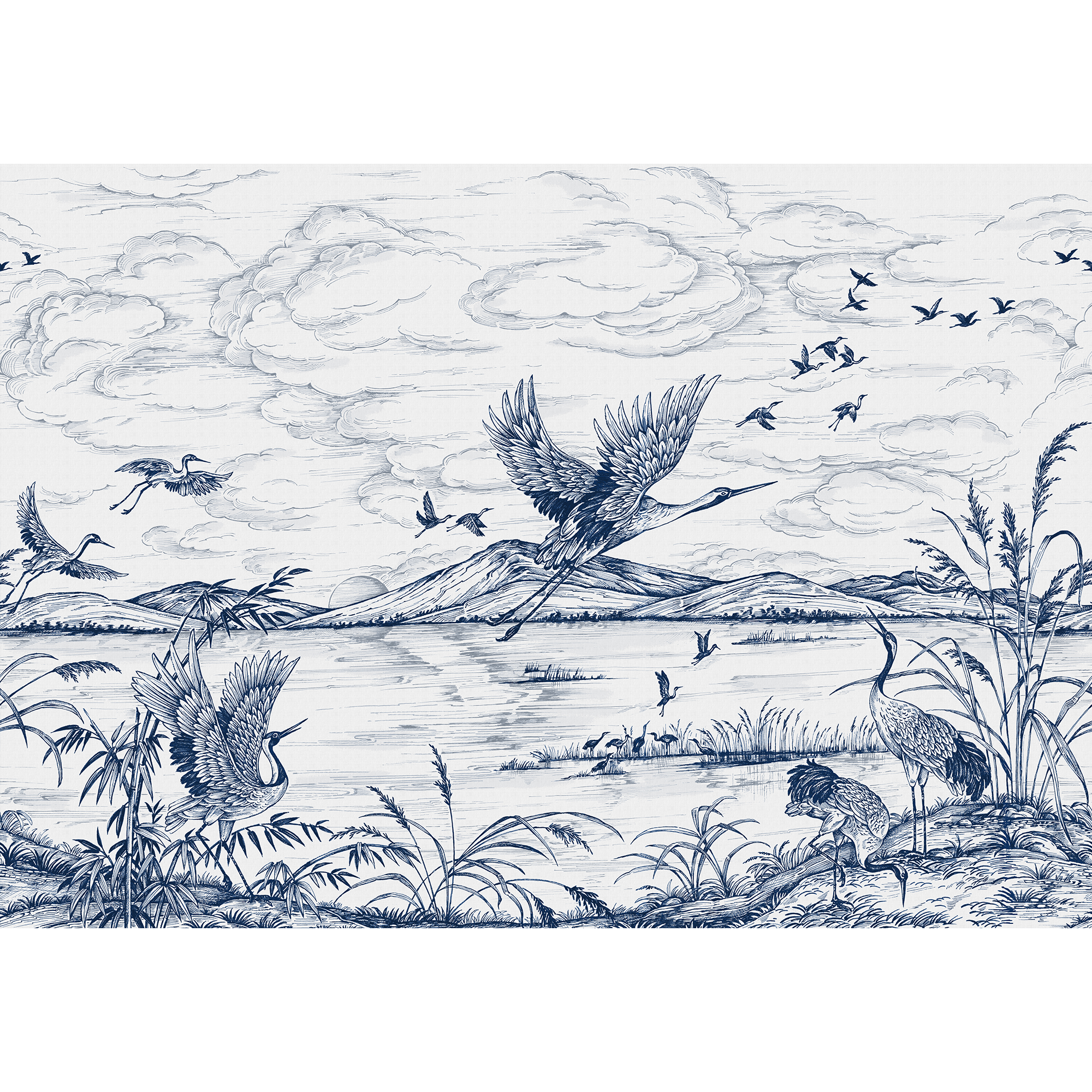 Heron´s Poetry Sapphire Forbidden City Mural by Coordonné (400x280cm)