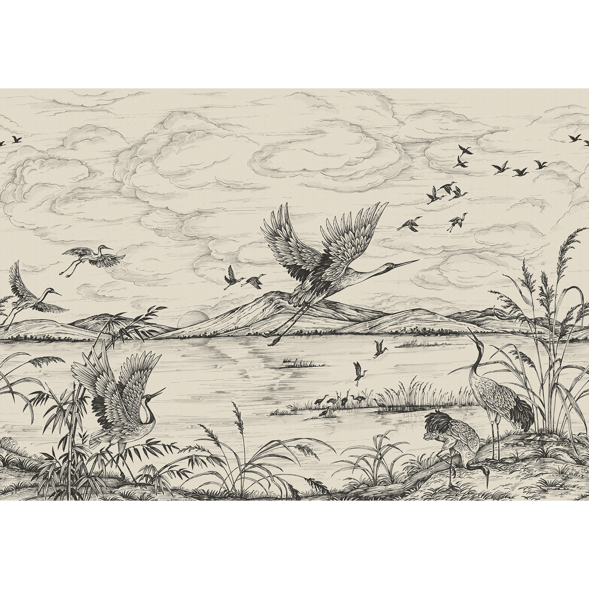 Heron´s Poetry Nacre Forbidden City Mural by Coordonné (400x280cm)