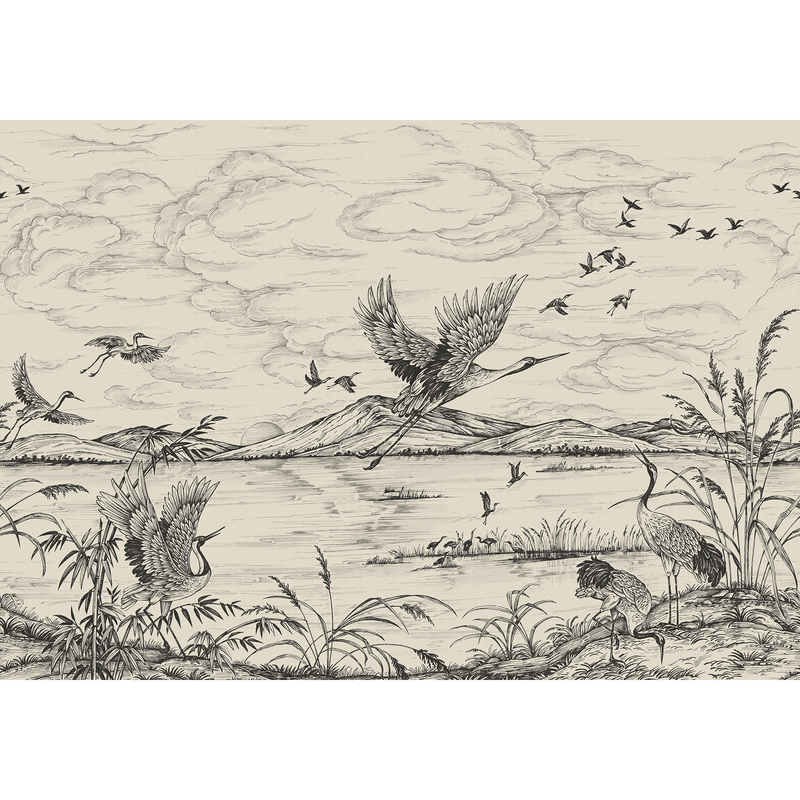 Heron´s Poetry Nacre Forbidden City Mural by Coordonné (400x280cm)