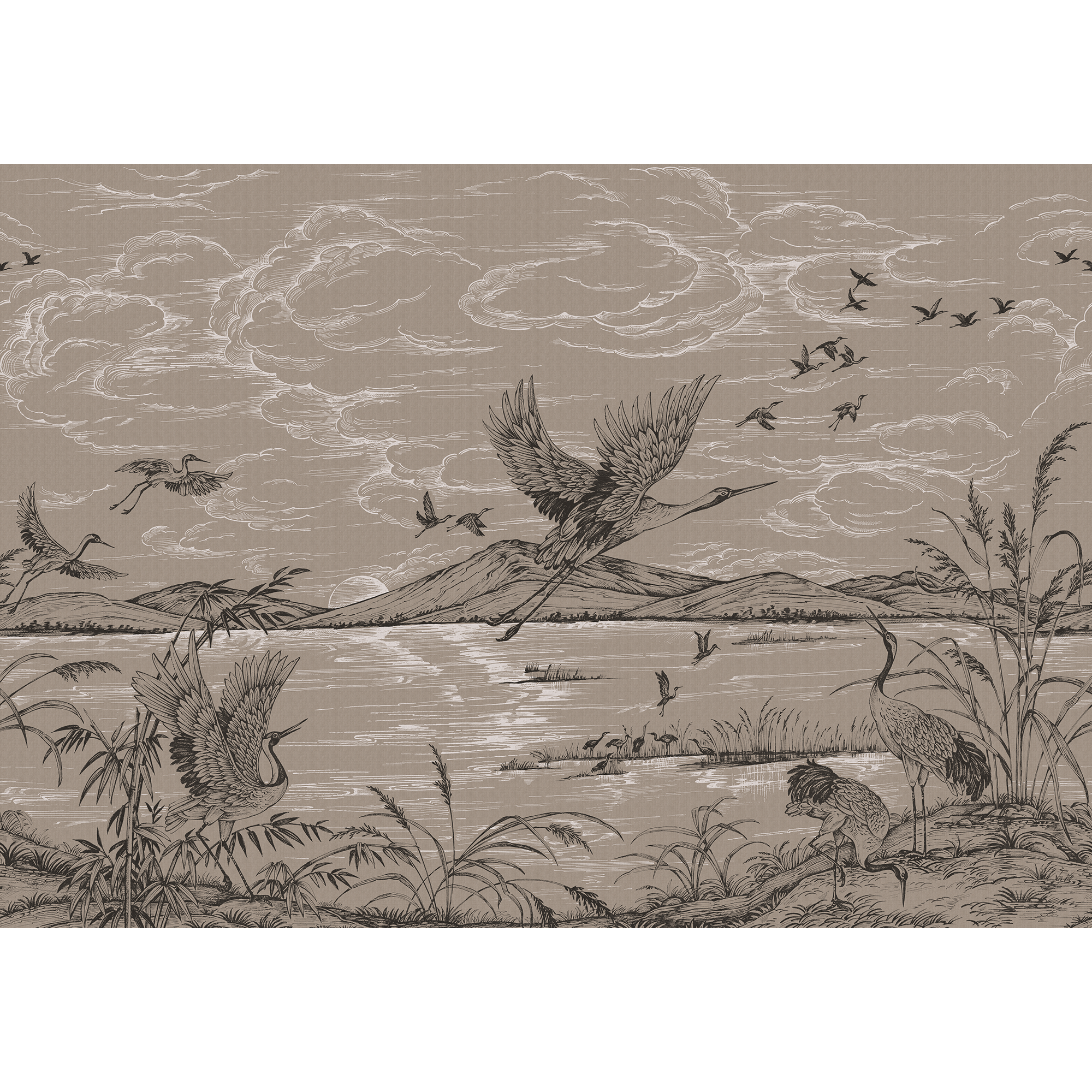 Heron´s Poetry Jute Forbidden City Mural by Coordonné (400x280cm)