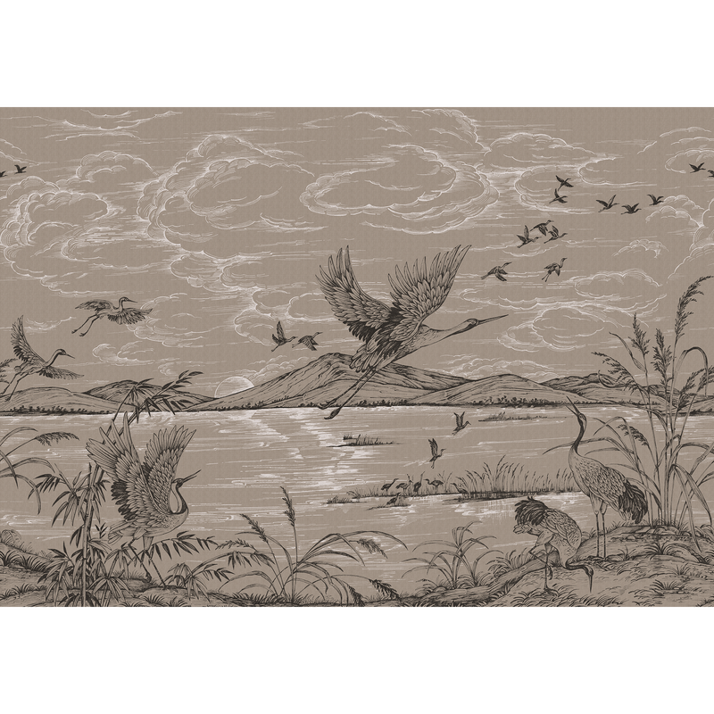 Heron´s Poetry Jute Forbidden City Mural by Coordonné (400x280cm)