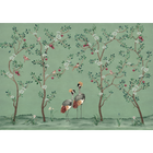 Crowned Crane Turquoise Forbidden City Mural by Coordonné (400x280cm)