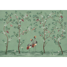 Crowned Crane Turquoise Forbidden City Mural by Coordonné (400x280cm)