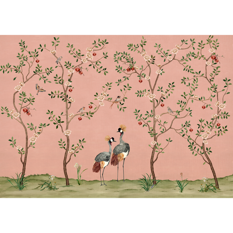 Crowned Crane Rose Forbidden City Mural by Coordonné (400x280cm)