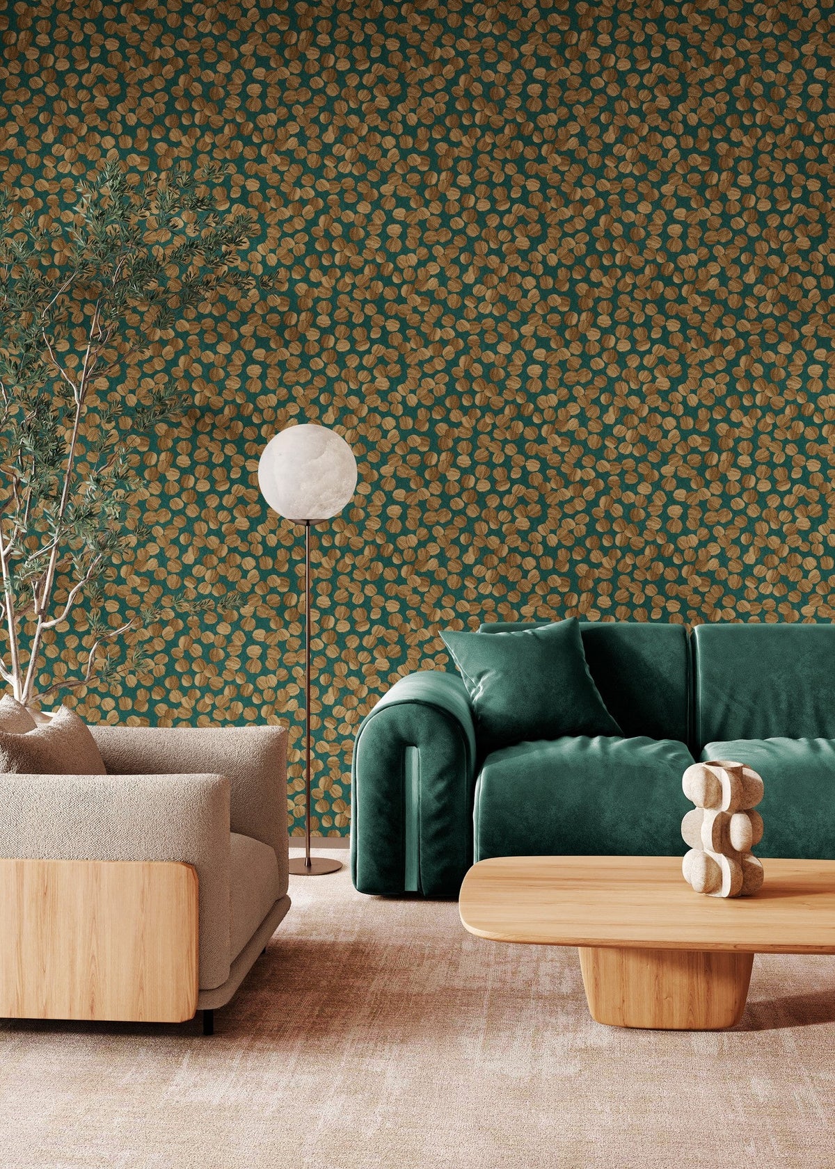 B00208 Brush Emerald Artisan by Bodo Sperlein Wallpaper by Coordonné