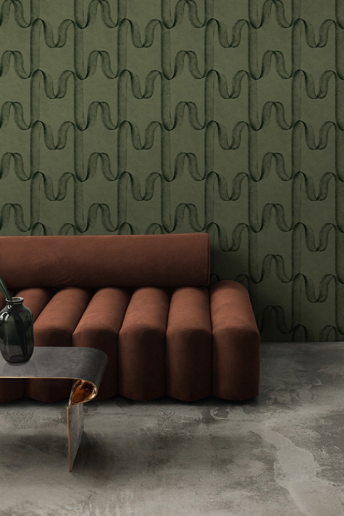 B00214 Graphite Olive Artisan by Bodo Sperlein Wallpaper by Coordonné