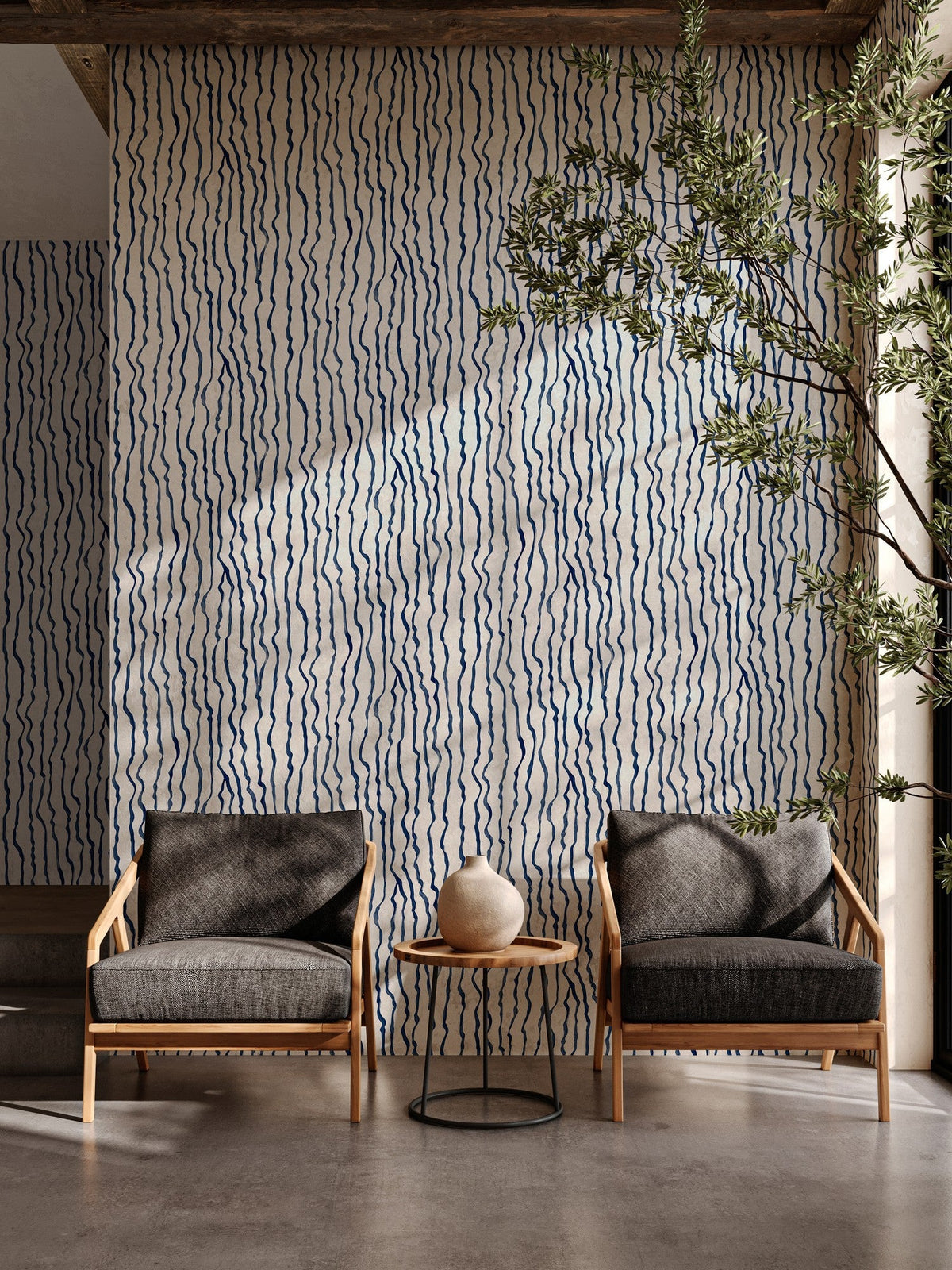 B00236 Calligraphy Klein Artisan by Bodo Sperlein Wallpaper by Coordonné