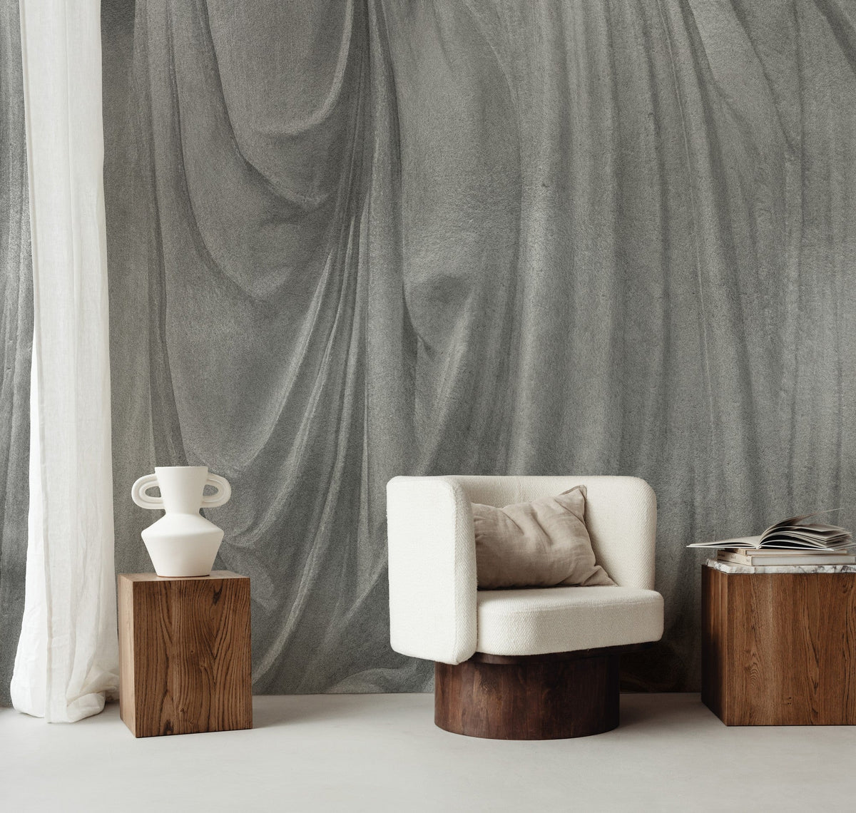 B00239 Fold Silver Artisan by Bodo Sperlein Mural by Coordonné (386x280cm)