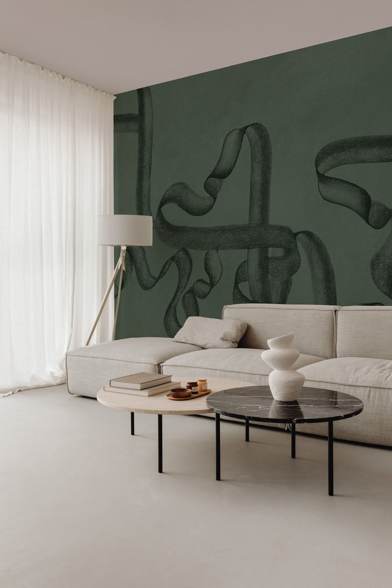 B00248 Ribbon Emerald Artisan by Bodo Sperlein Mural by Coordonné (400x280cm)