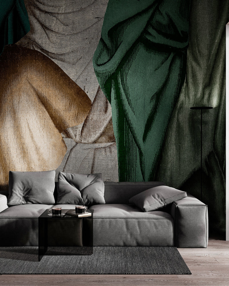 B00251 Drapery Emerald Artisan by Bodo Sperlein Mural by Coordonné (386x280cm)