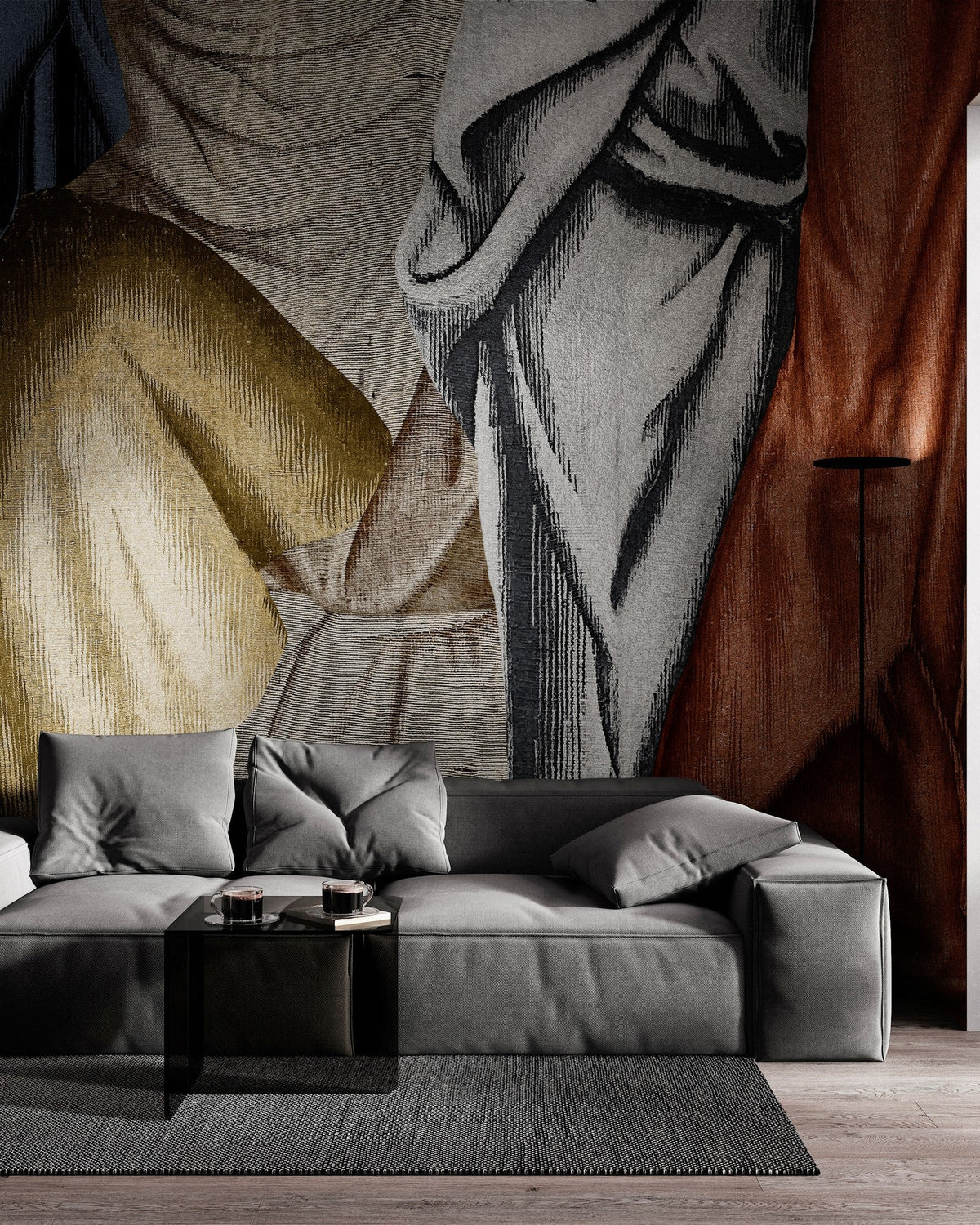 B00252 Drapery Lapislazuli Artisan by Bodo Sperlein Mural by Coordonné (386x280cm)