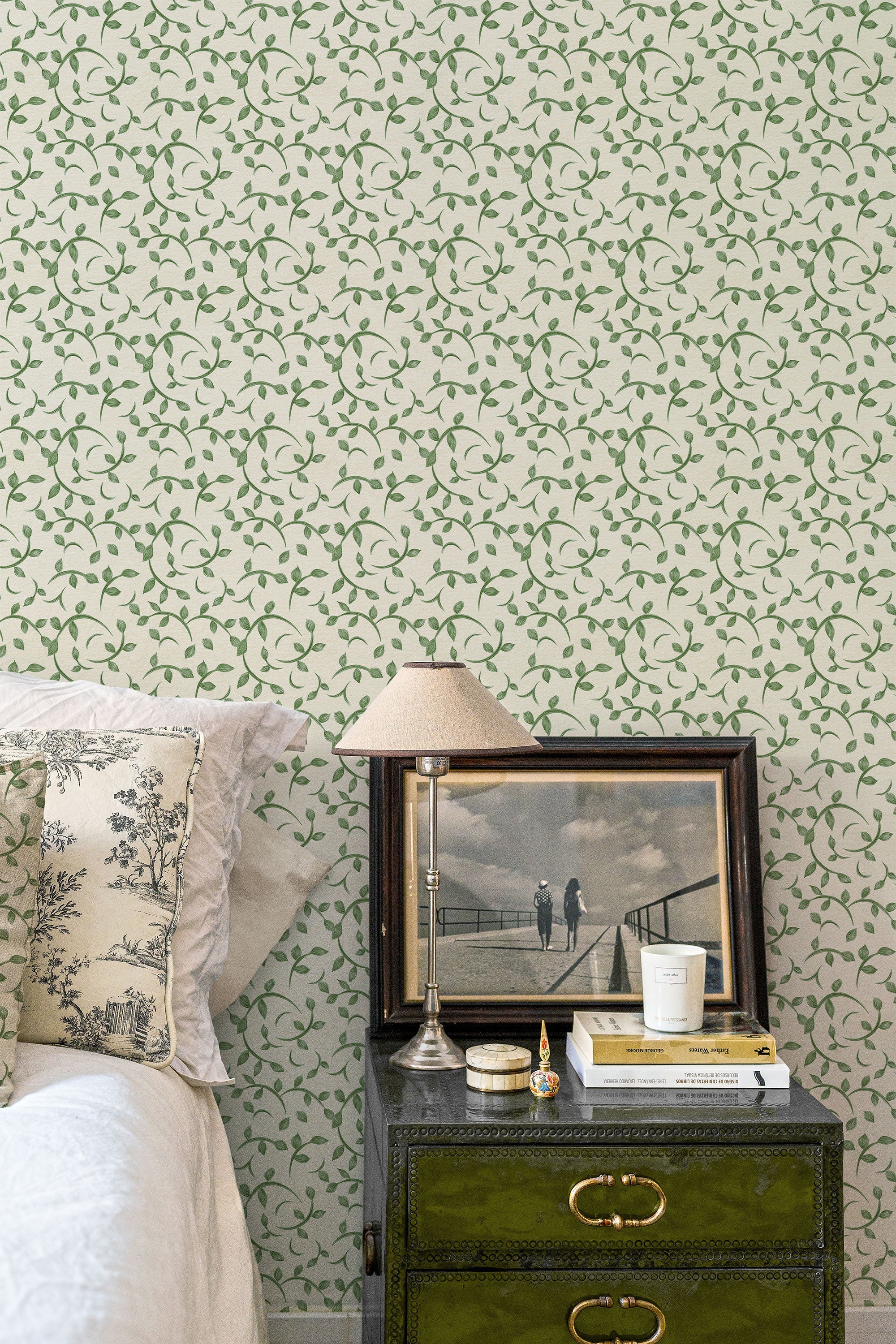 Twig Green Victorian Wallpaper by Coordonné
