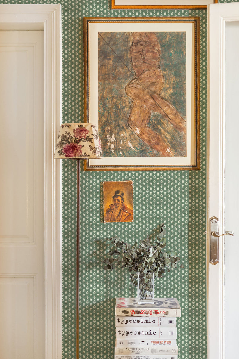 Clover Emerald Victorian Wallpaper by Coordonné