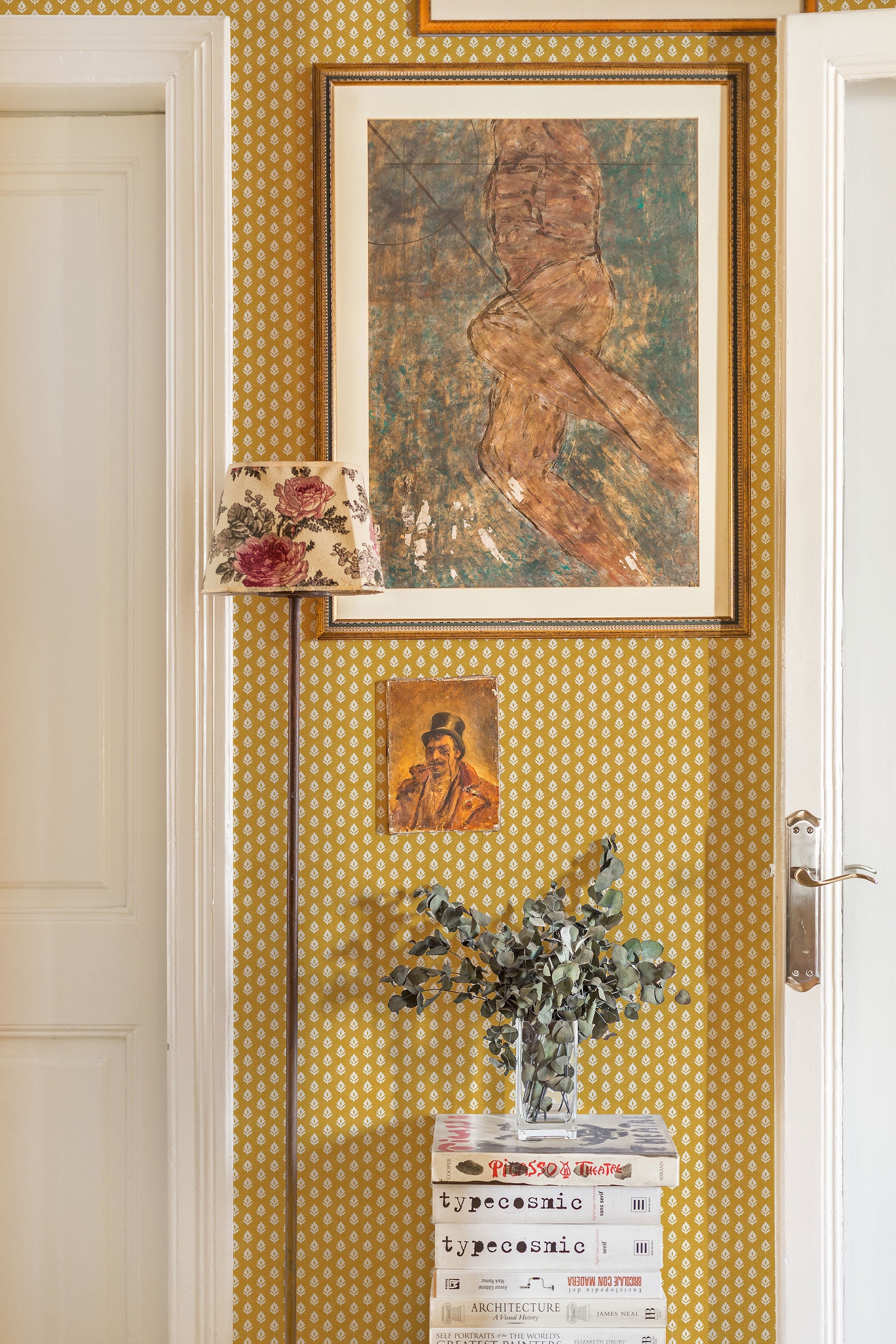 Clover Mustard Victorian Wallpaper by Coordonné