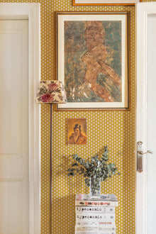 Clover Mustard Victorian Wallpaper by Coordonné
