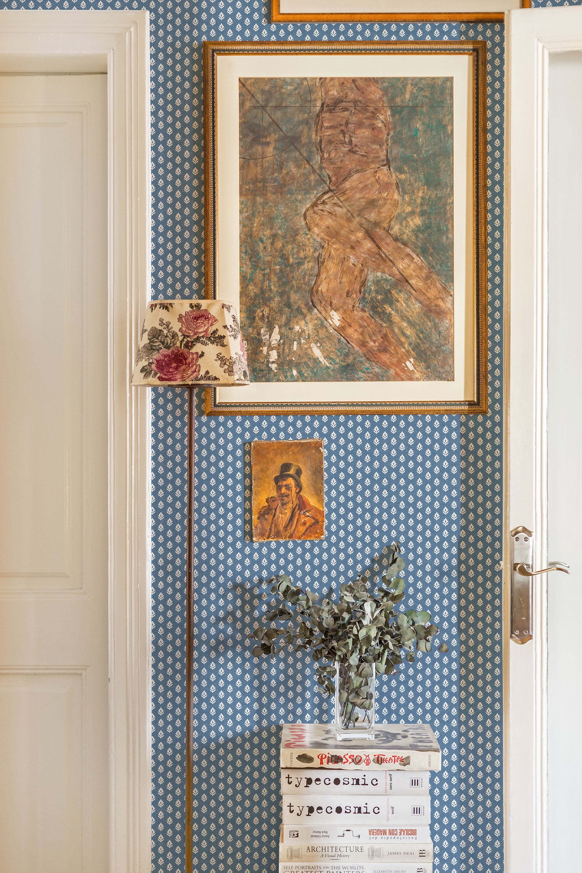 Clover Cobalt Victorian Wallpaper by Coordonné
