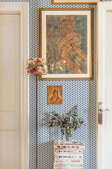 Clover Blue Victorian Wallpaper by Coordonné