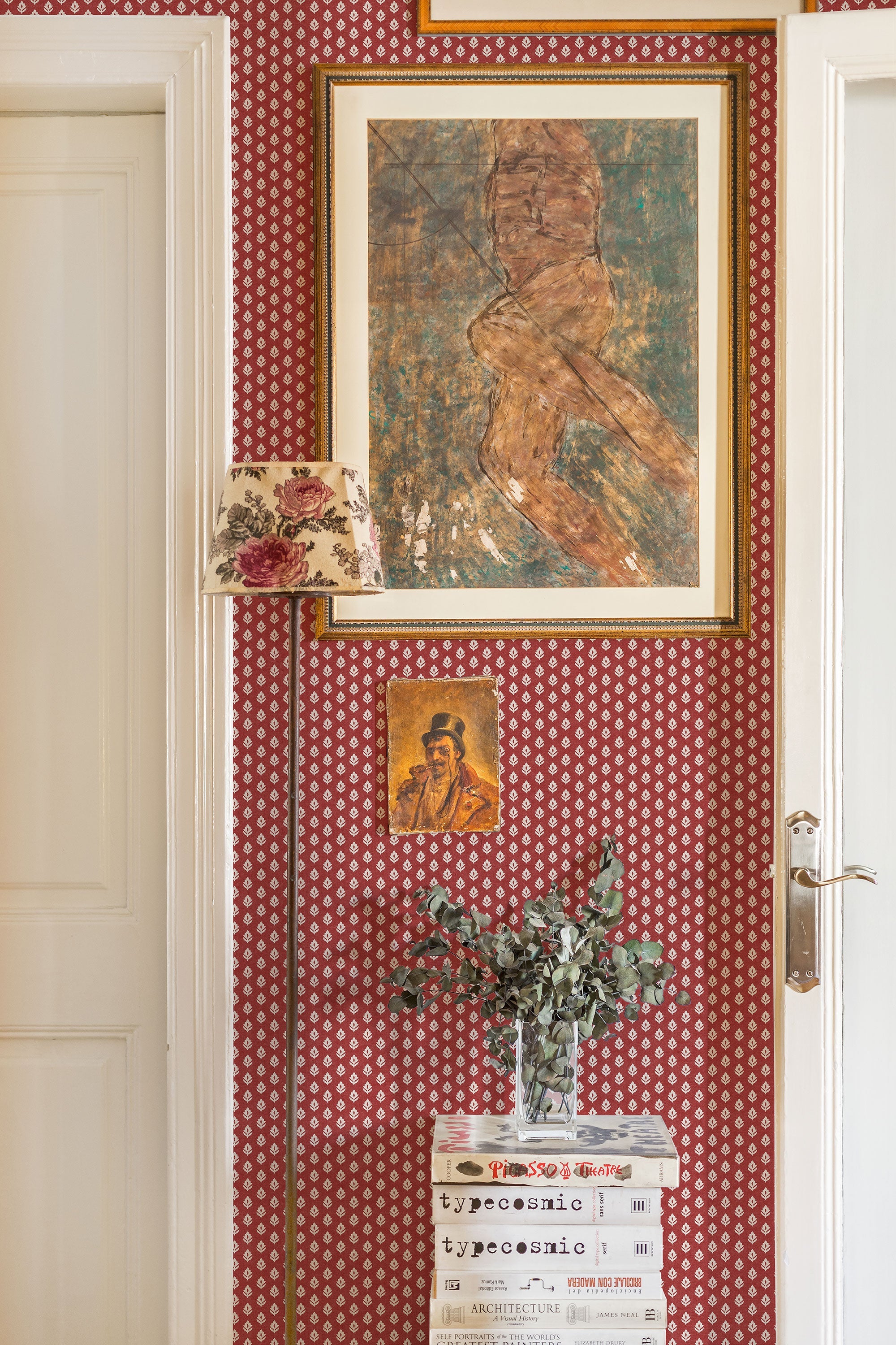 Clover Vermillion Victorian Wallpaper by Coordonné