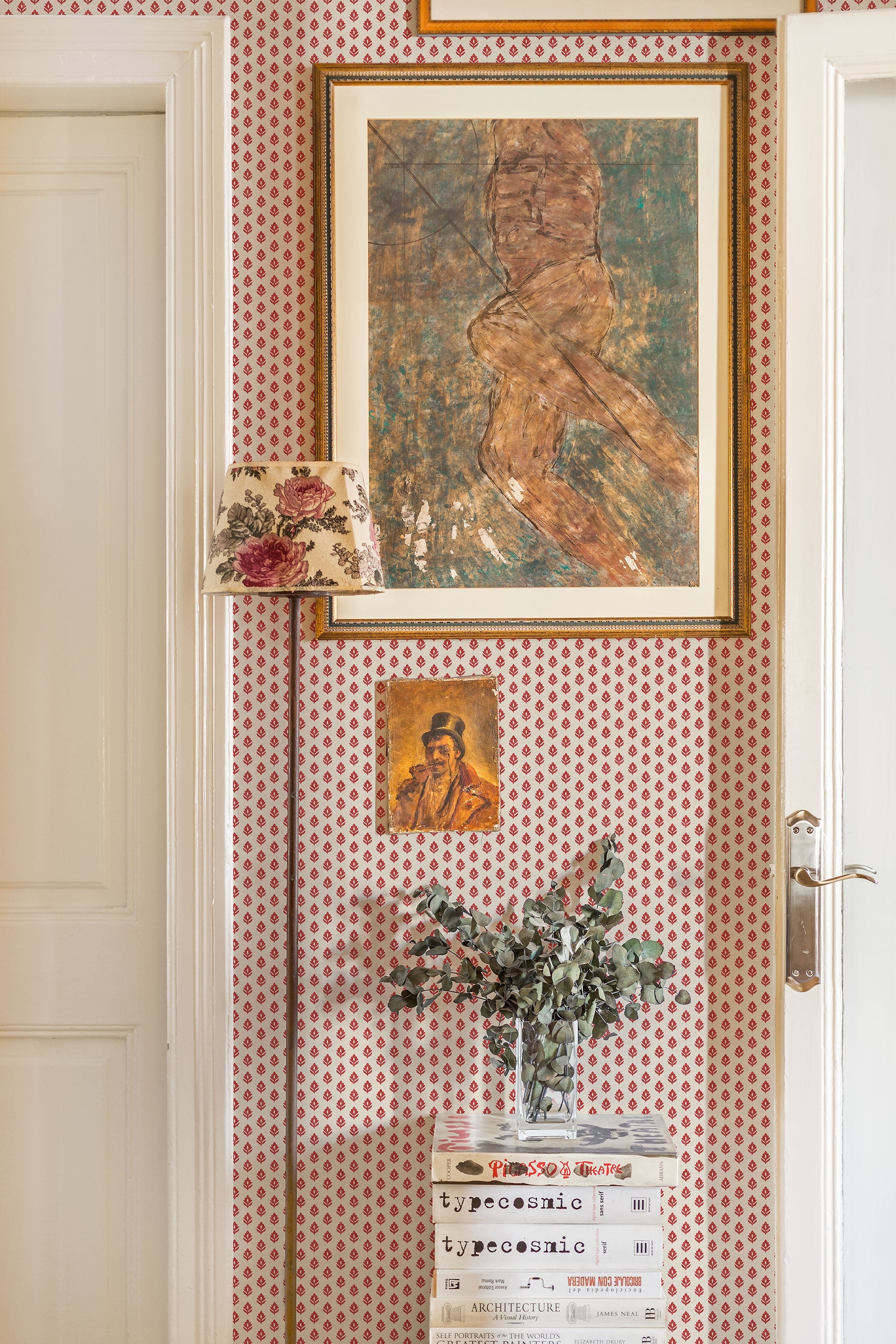 Clover Red Victorian Wallpaper by Coordonné