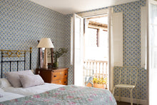 Poppy Blue Victorian Wallpaper by Coordonné