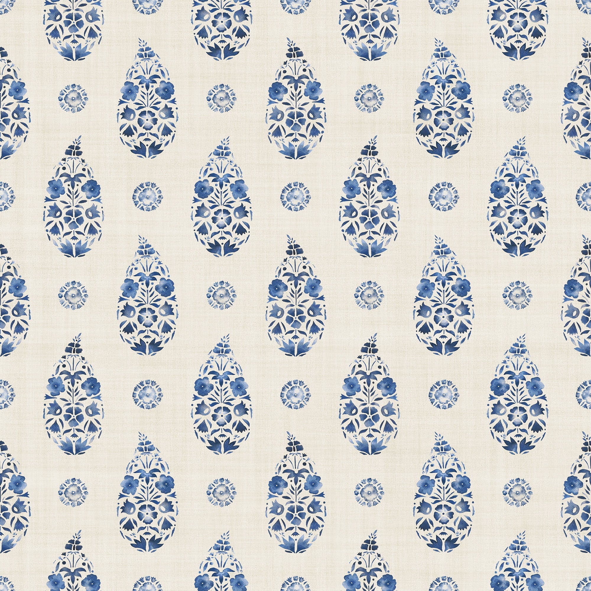 Paisley Blue Victorian Wallpaper by Coordonné