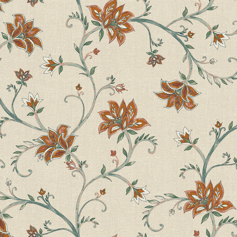 Lily Green Victorian Wallpaper by Coordonné
