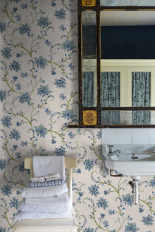 Lily Blue Victorian Wallpaper by Coordonné