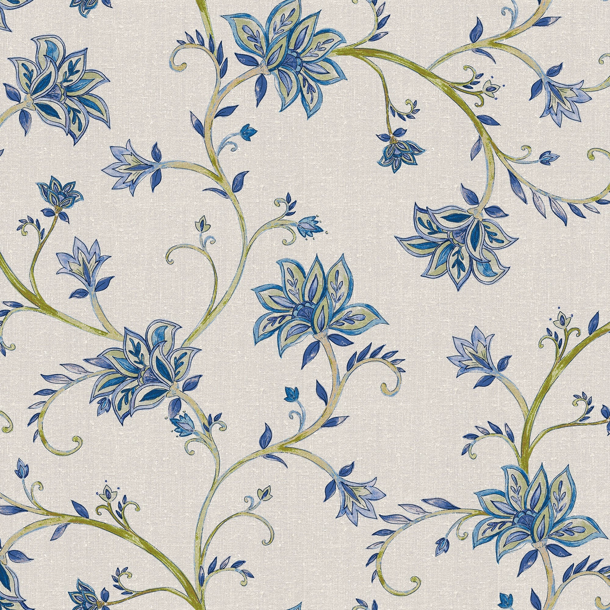 Lily Blue Victorian Wallpaper by Coordonné