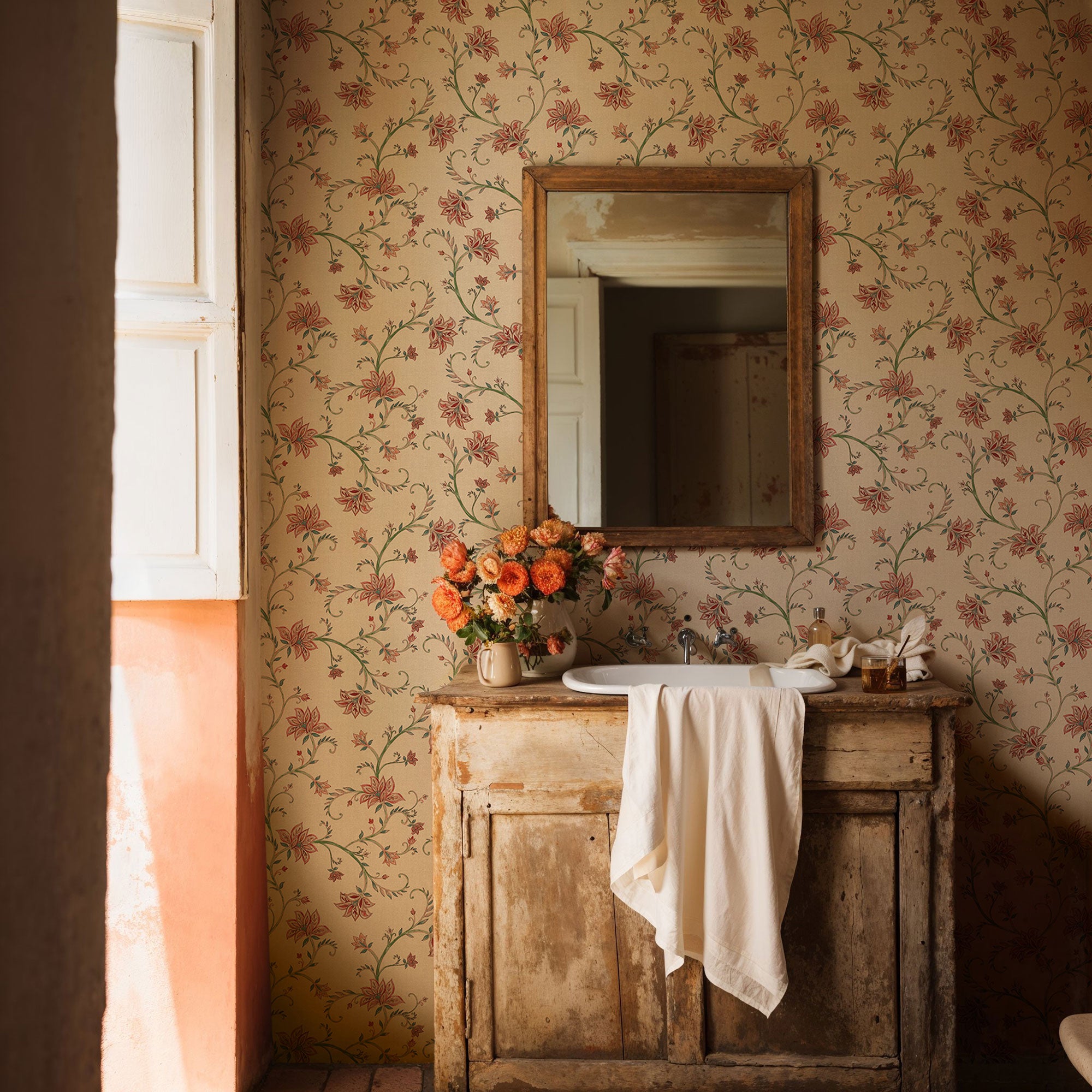 Lily Red Victorian Wallpaper by Coordonné