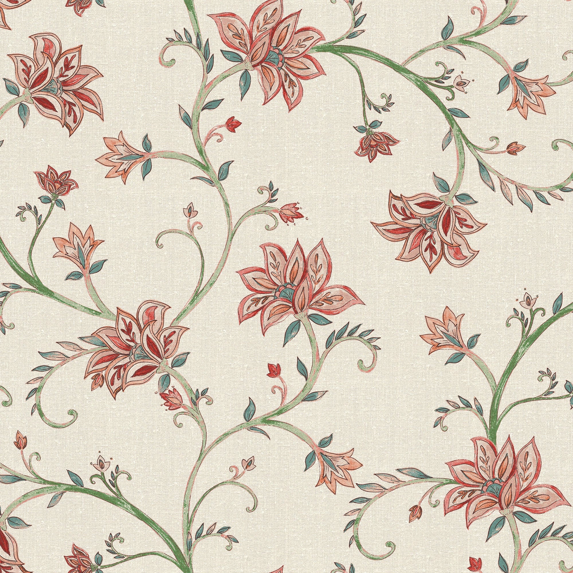 Lily Red Victorian Wallpaper by Coordonné