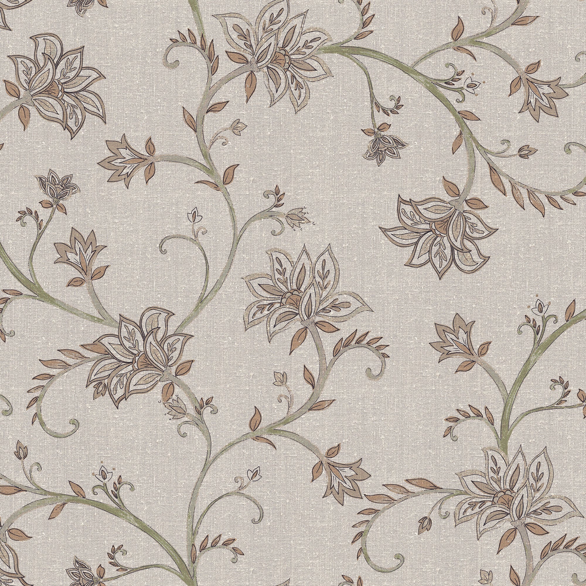 Lily Ecru Victorian Wallpaper by Coordonné