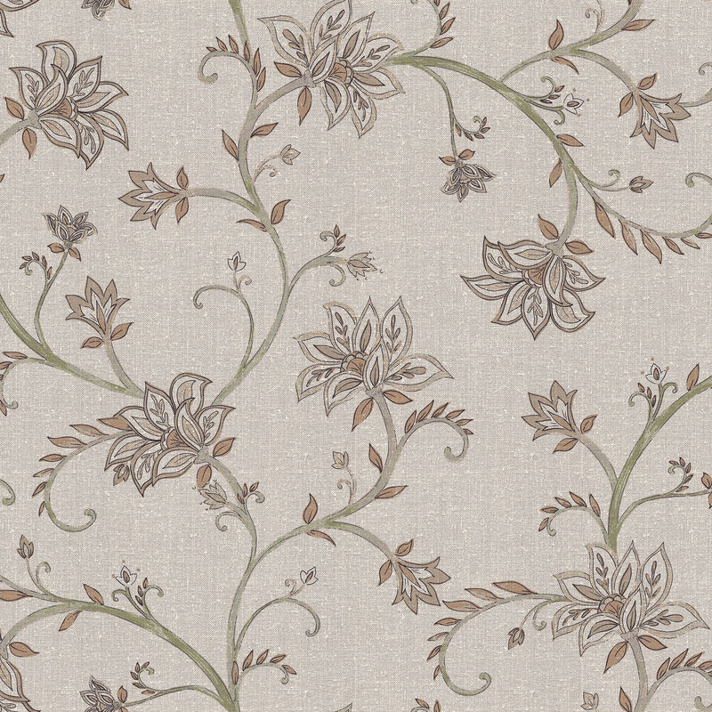 Lily Ecru Victorian Wallpaper by Coordonné