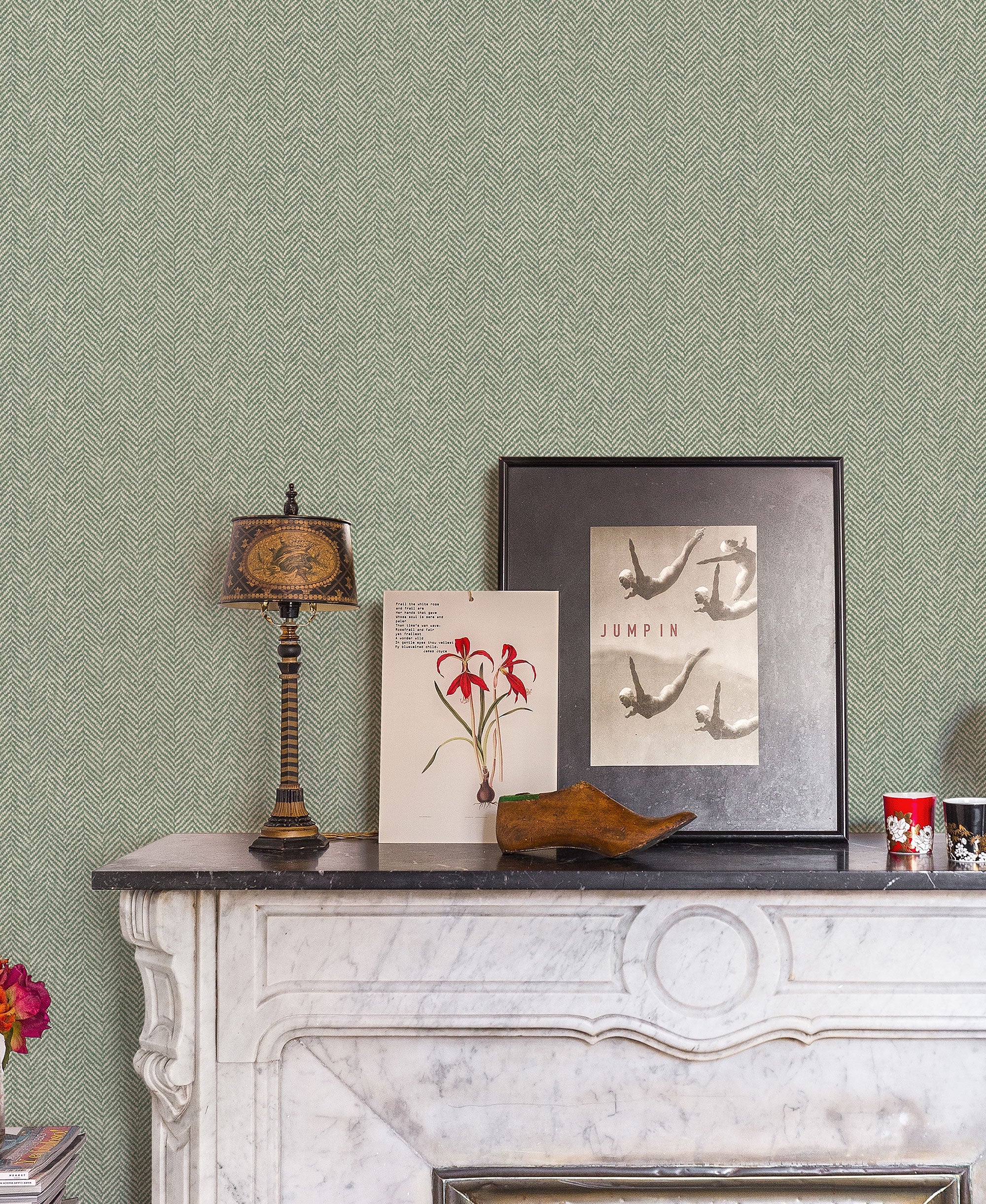 Spike Green Victorian Wallpaper by Coordonné