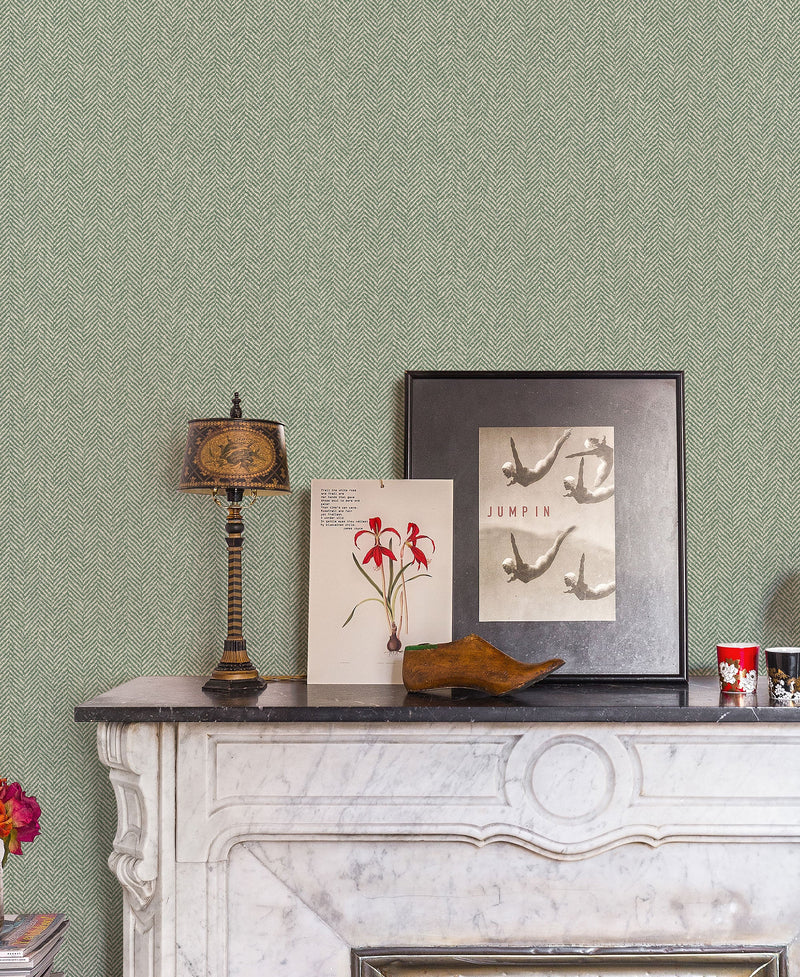 Spike Green Victorian Wallpaper by Coordonné