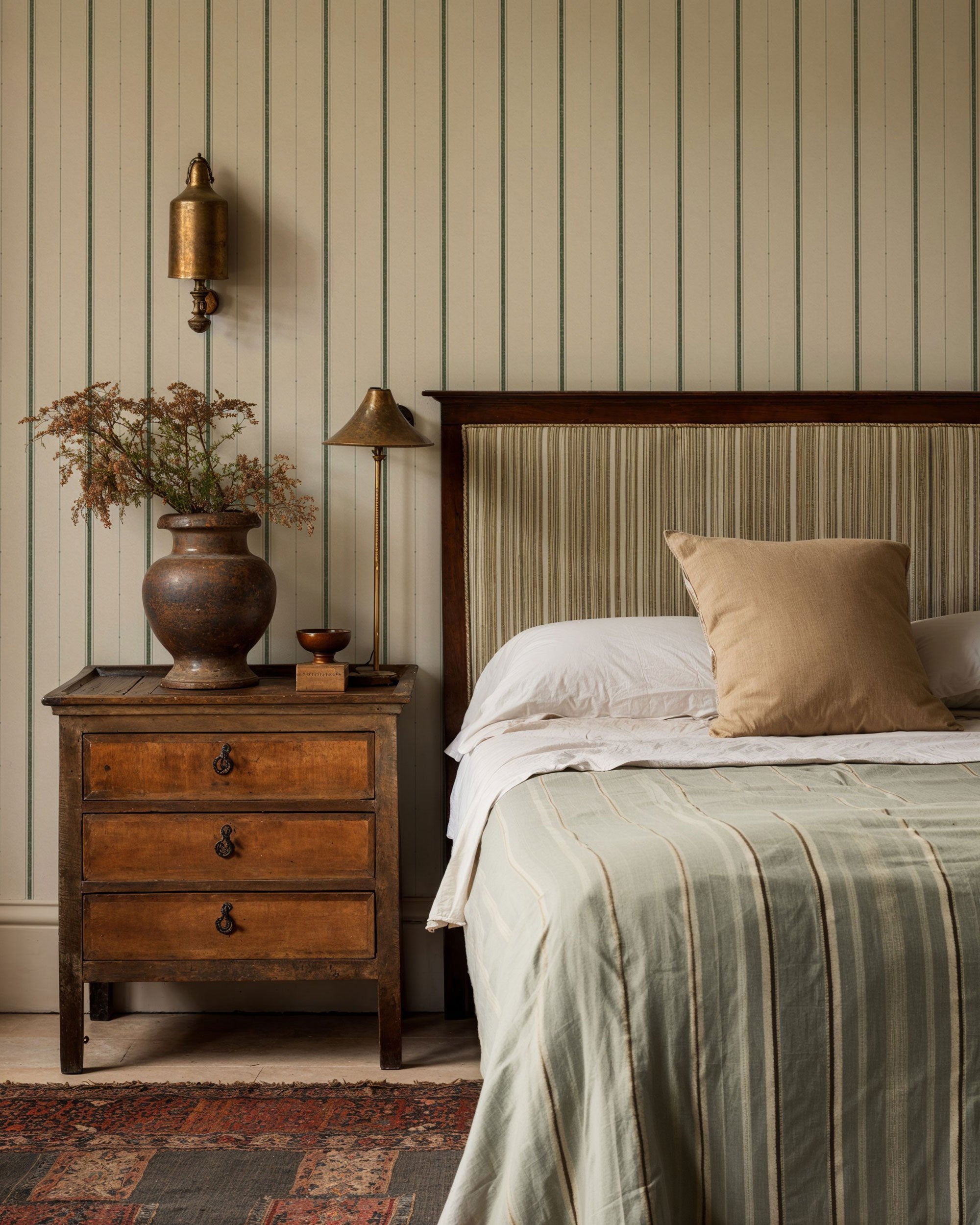 Lineal Green Victorian Wallpaper by Coordonné