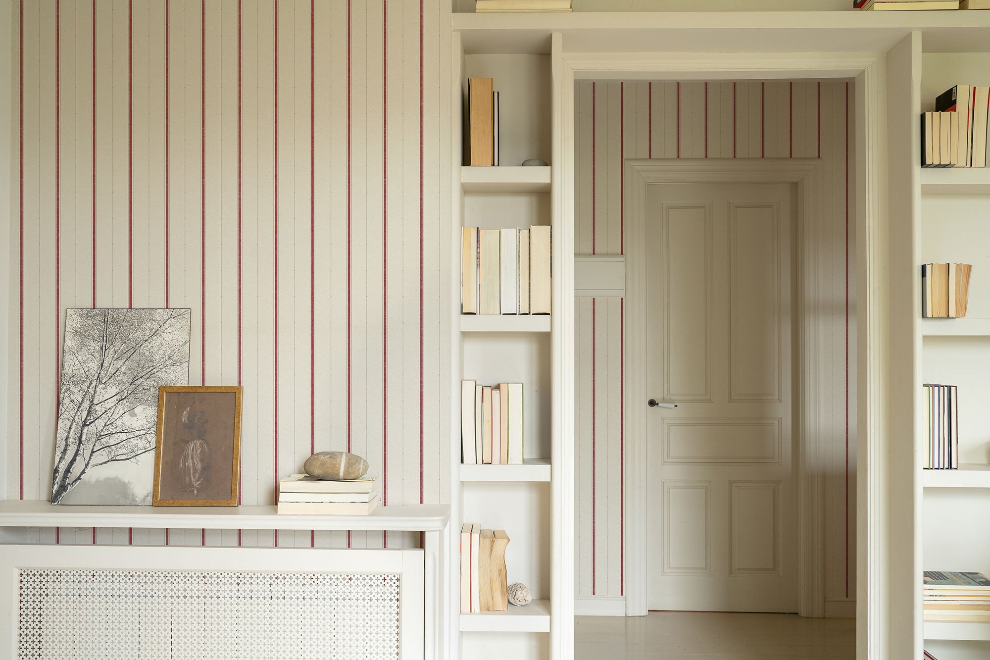 Lineal Red Victorian Wallpaper by Coordonné