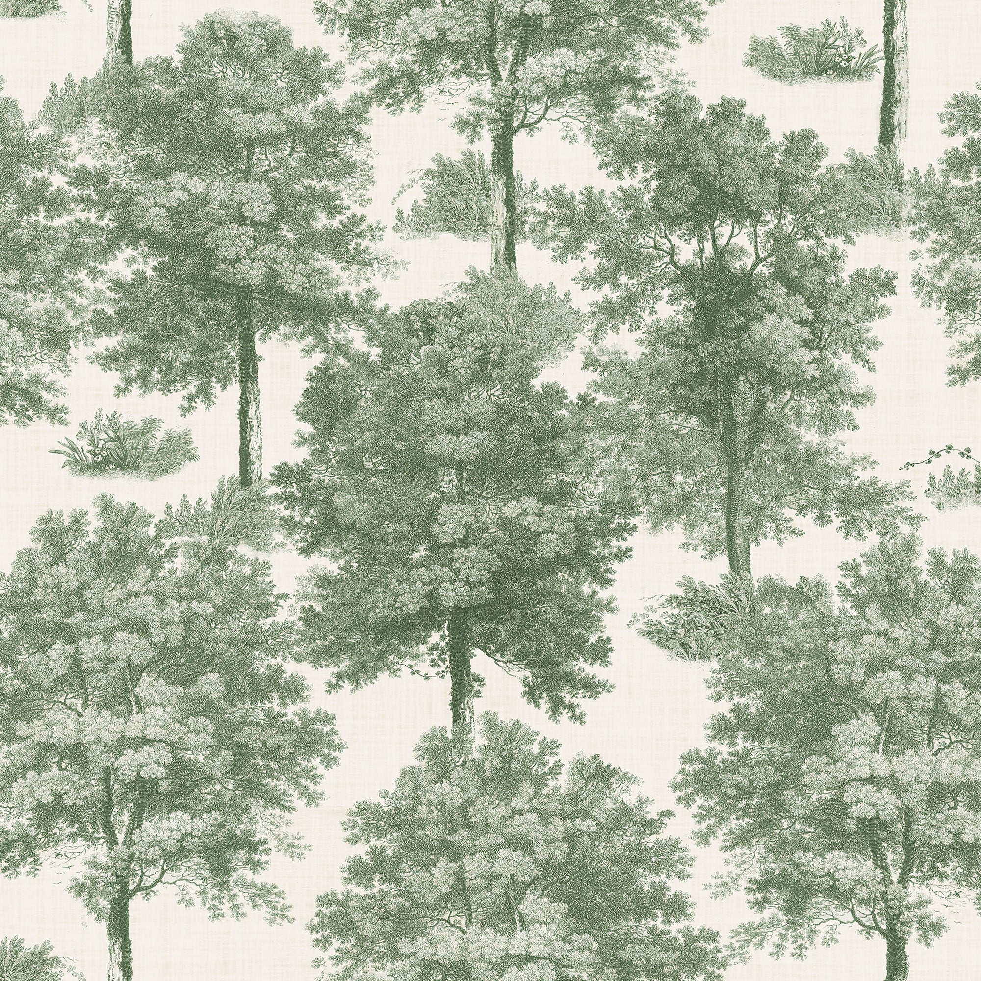 Chestnut Tree Green Victorian Wallpaper by Coordonné