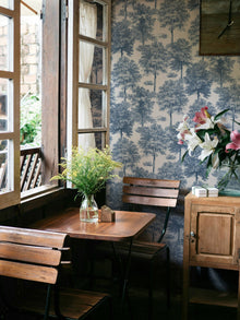 Chestnut Tree Blue Victorian Wallpaper by Coordonné