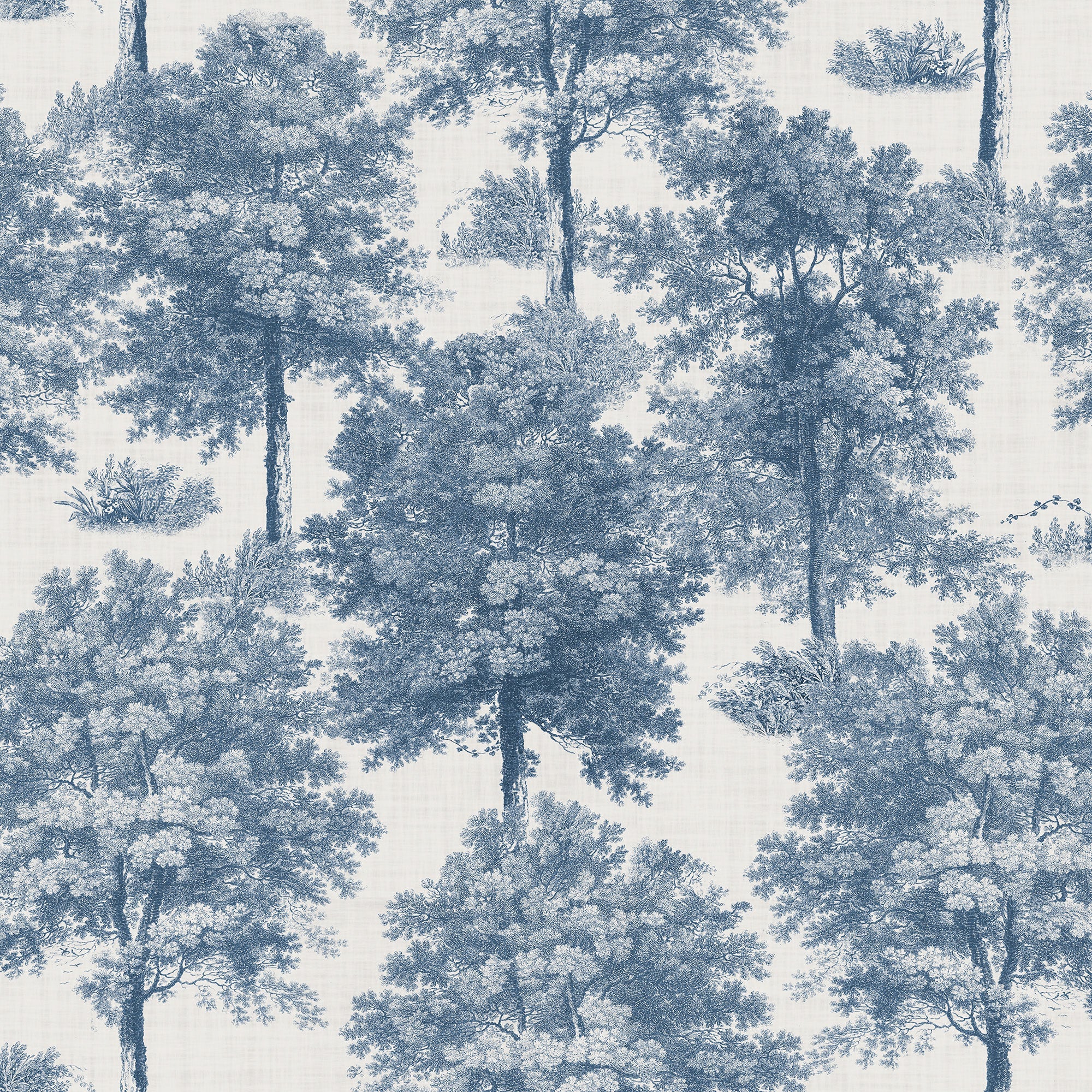 Chestnut Tree Blue Victorian Wallpaper by Coordonné