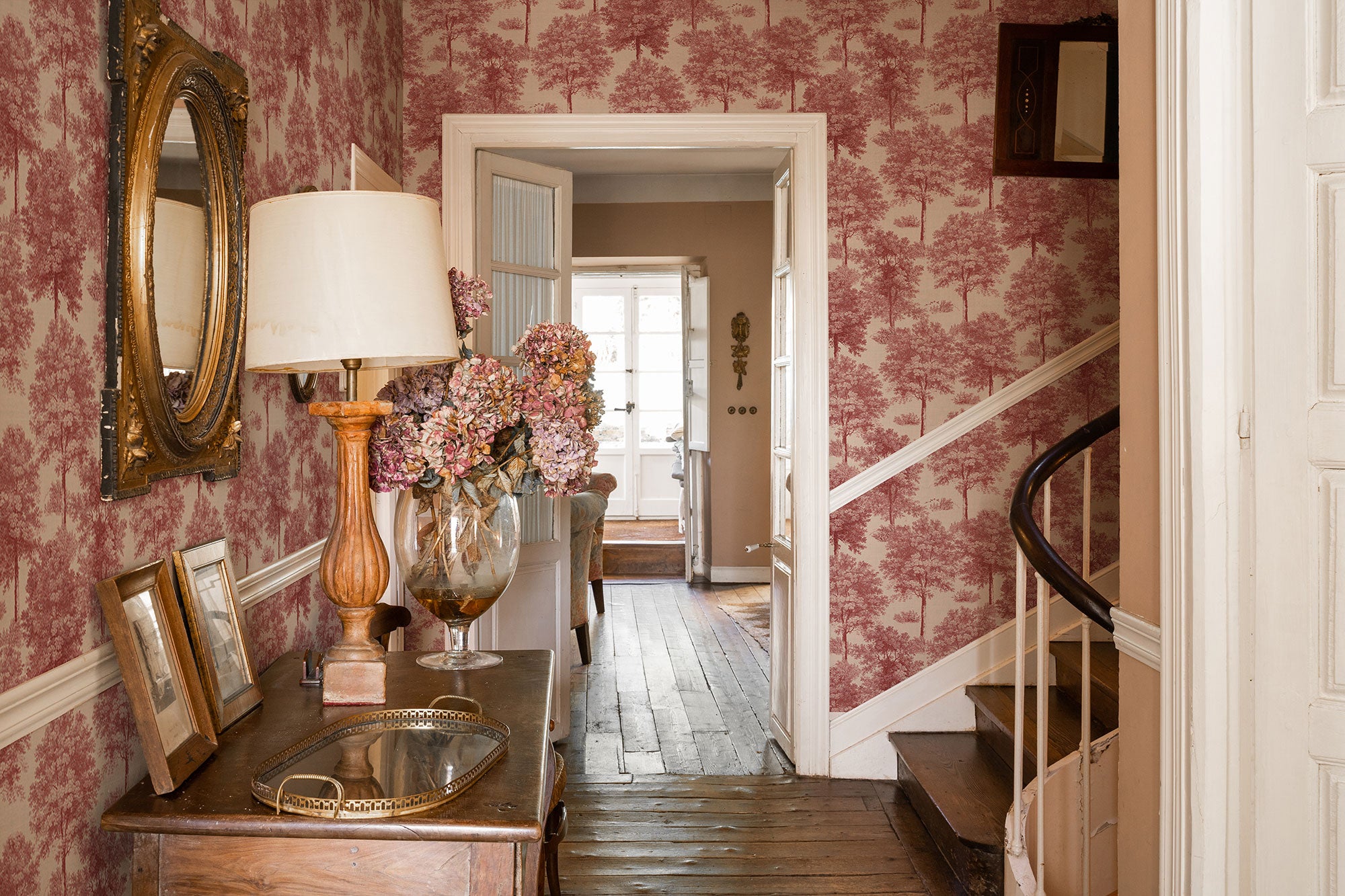 Chestnut Tree Red Victorian Wallpaper by Coordonné