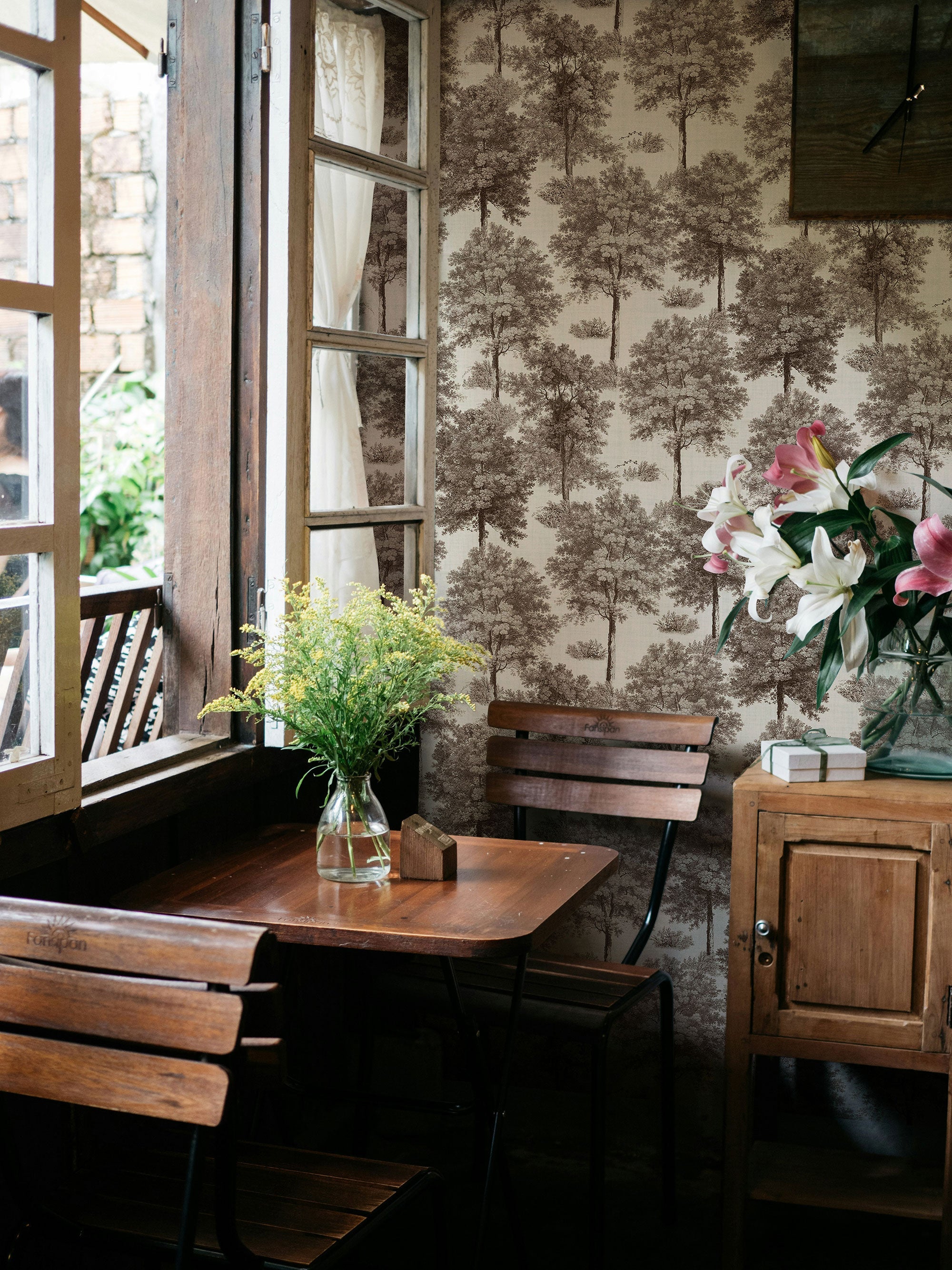Chestnut Tree Clay Victorian Wallpaper by Coordonné