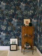 Verdure 16th Blue Victorian Wallpaper by Coordonné