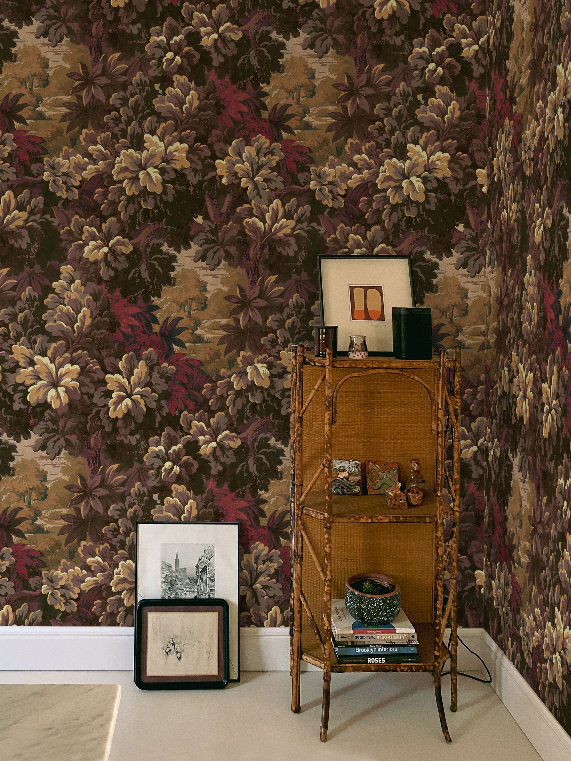 Verdure 16th Vermillion Victorian Wallpaper by Coordonné