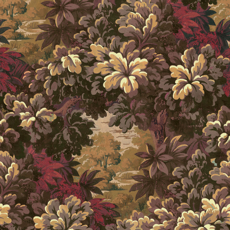 Verdure 16th Vermillion Victorian Wallpaper by Coordonné